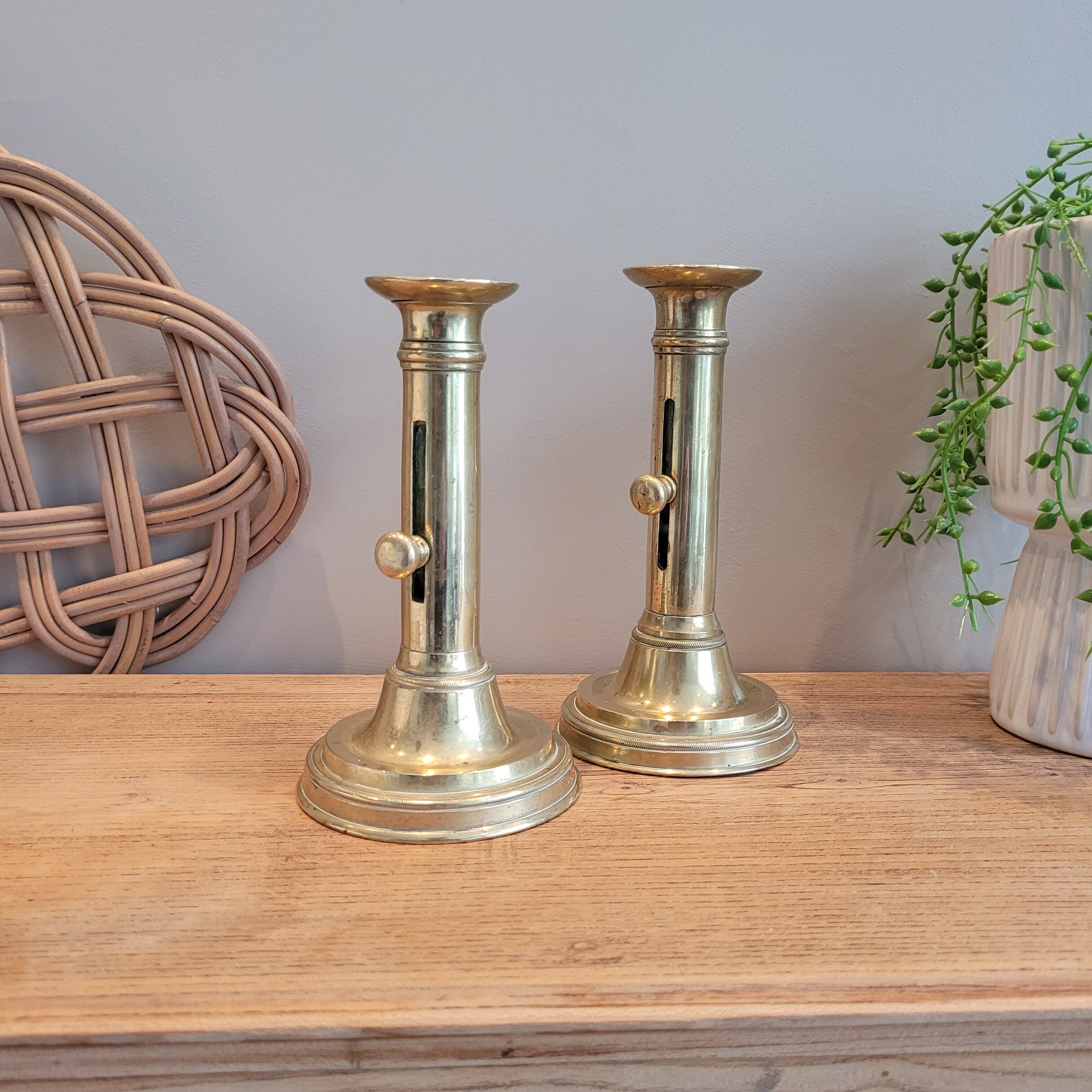La Redoute x Selency pair of brass candle holders 11