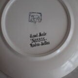Vintage plate faience enamelled, signed Nassos Rodos-Hellas Hand Made