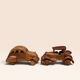 Pair of small handcrafted wooden cars