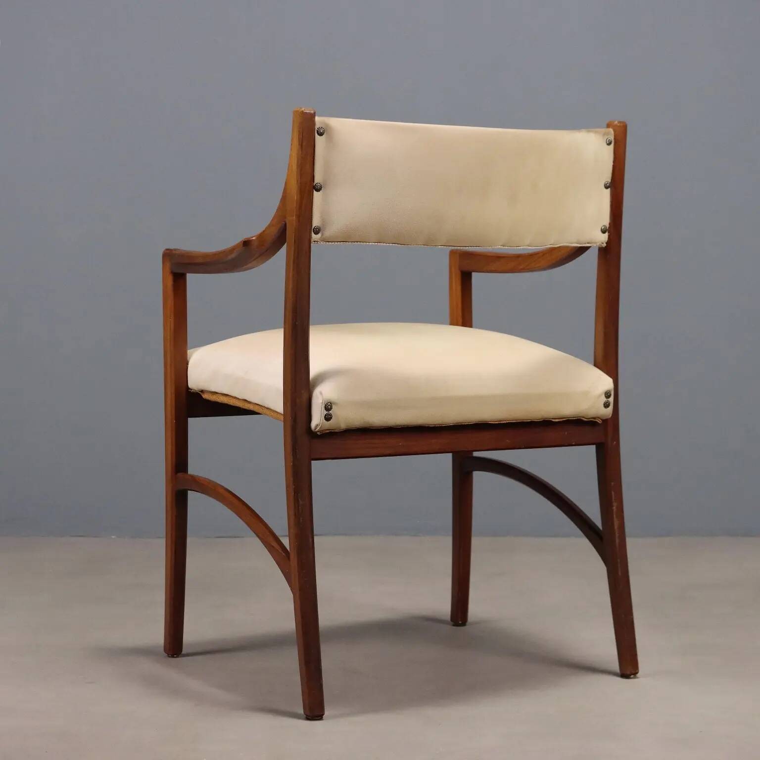 Fauteuil vintage en hêtre courbé, tissu et mousse, design, Italie, années 1960