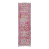Vintage Turkish rug from Oushak, handwoven 85x266 cm