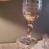 Verres anciens gravés - 6 eau - 6 vin - 6 apéritif