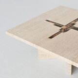 Paul Kingma artwork coffee table in travertine, The Netherlands, 1980