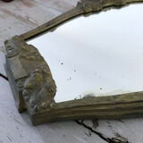 Art Deco mirror in gold metal - 39x23cm