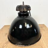 Industrial Bauhaus Black Enamel Pendant Lamp, 1930s