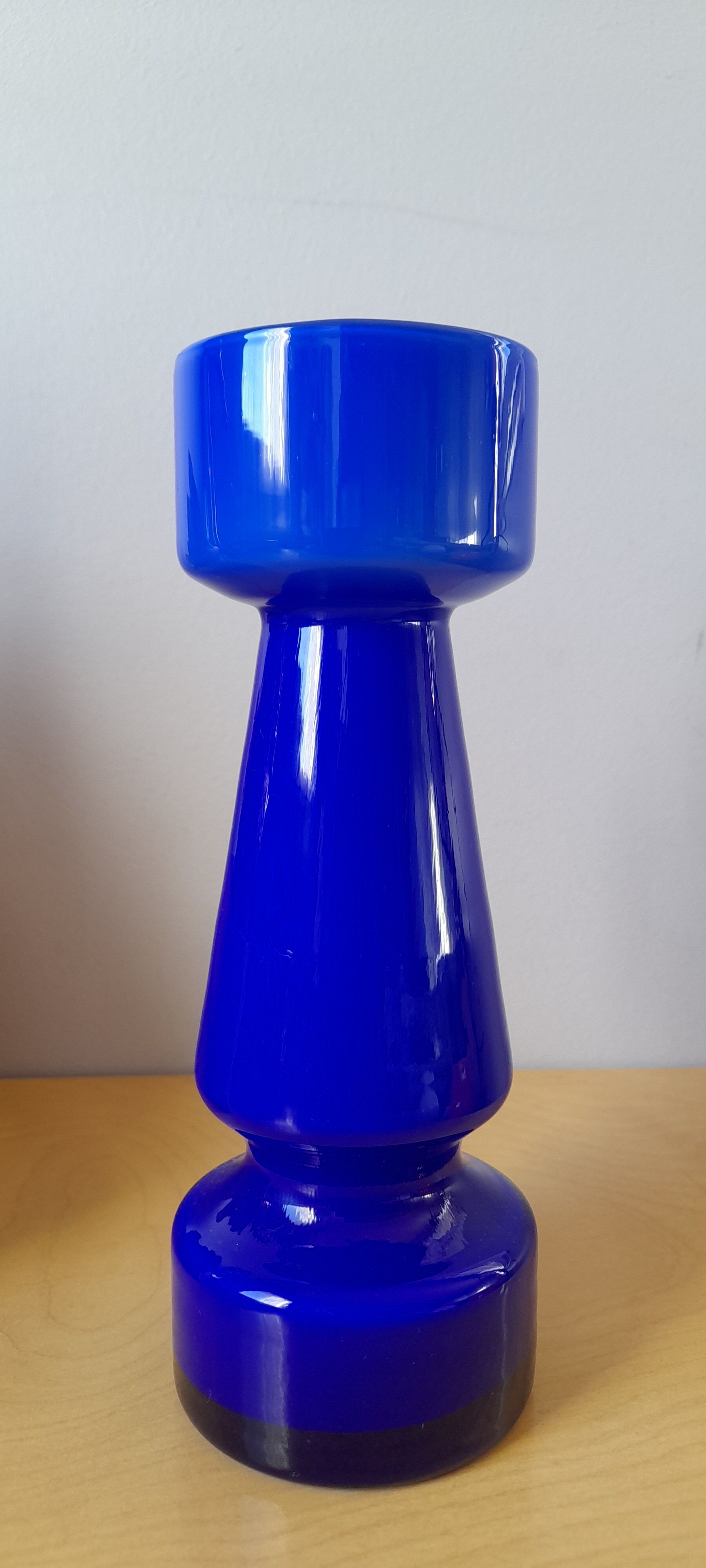 70s blue vase