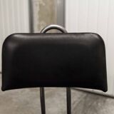 Pair of French Army telegraph operator's swivel chairs, new leather