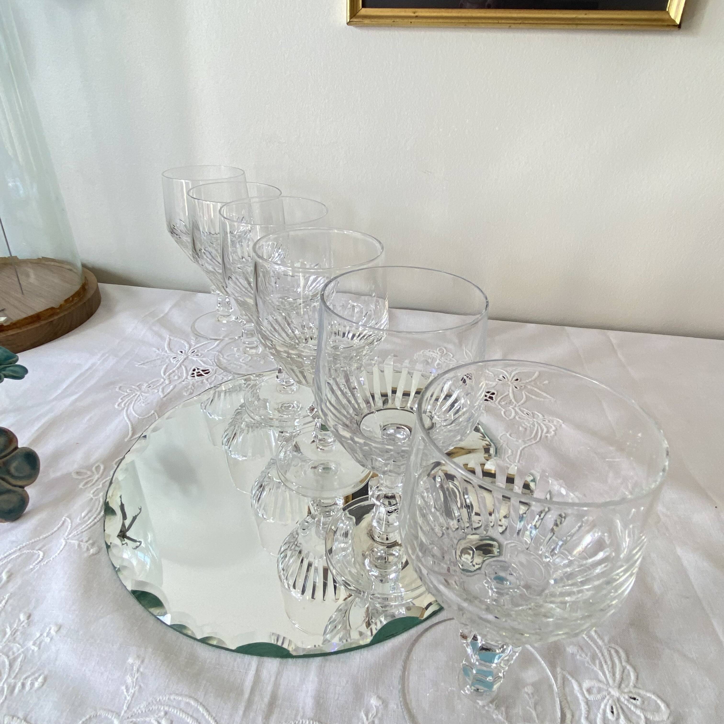 6 verres à pied anciens ciselés verre à vin ou à eau