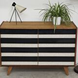 Wooden commode U 453 black and white by Jiri Jiroutek for Intérier Praha