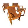 Ensemble fauteuil et 3 chaises « Arc » de Pascal Mourgue pour Triconfort 1980