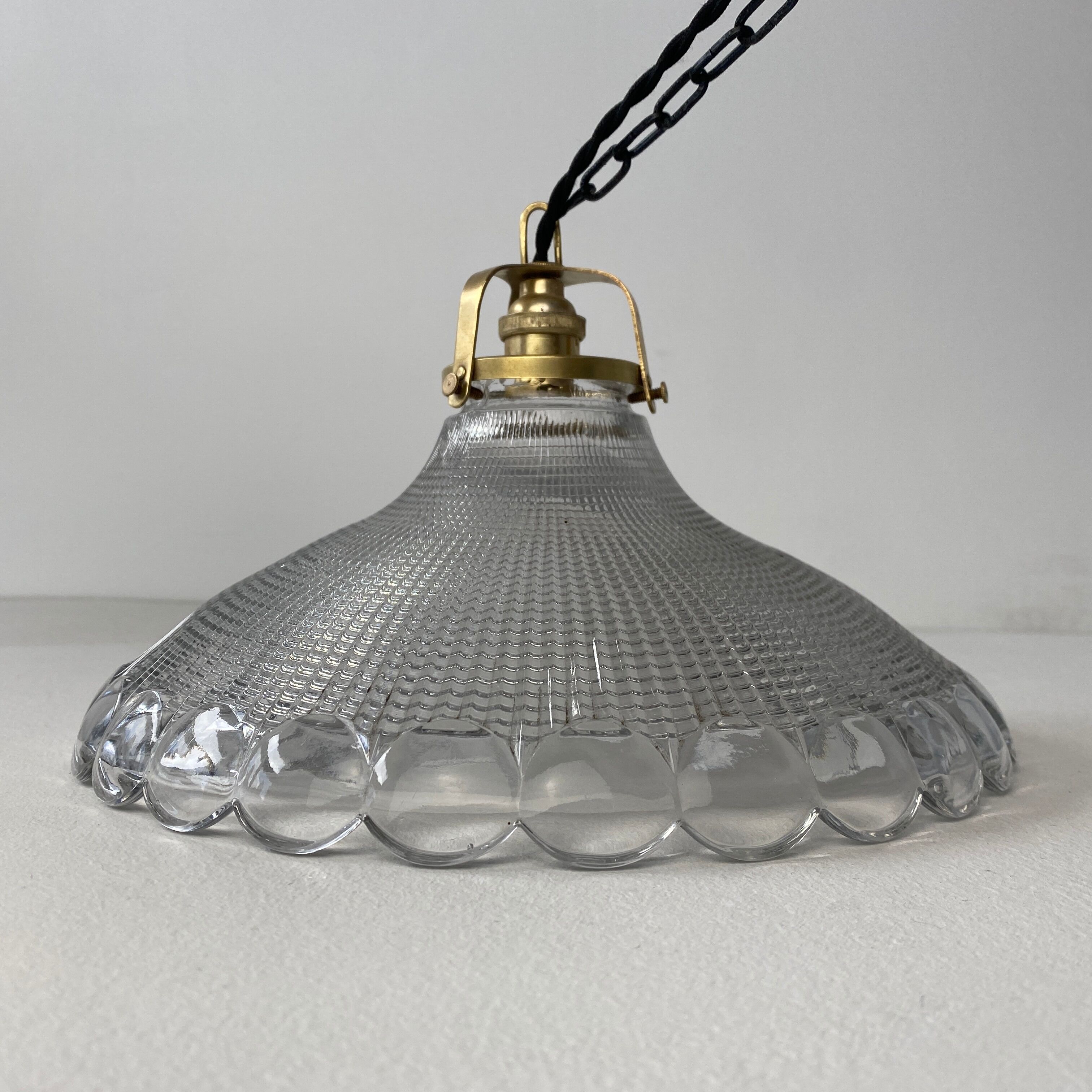 Vintage prismatic glass pendant lamp