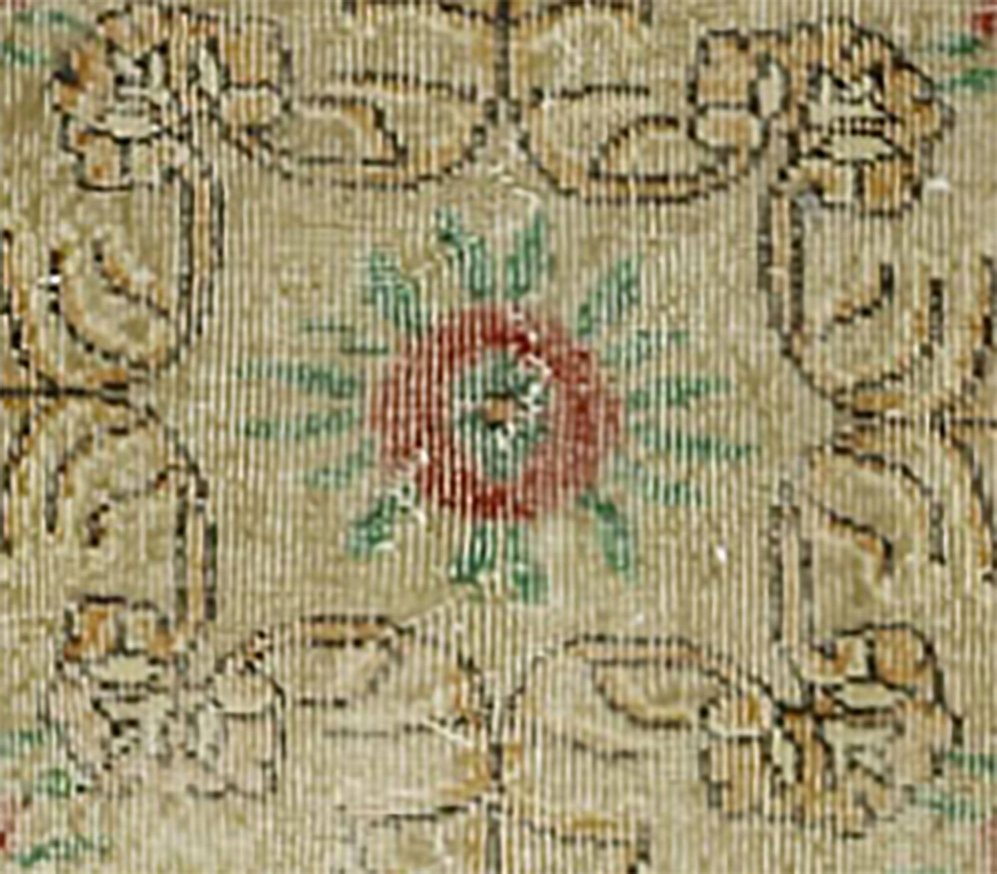 Large Vintage Turkish Carpet Medallion Beige 335 x 223 cm