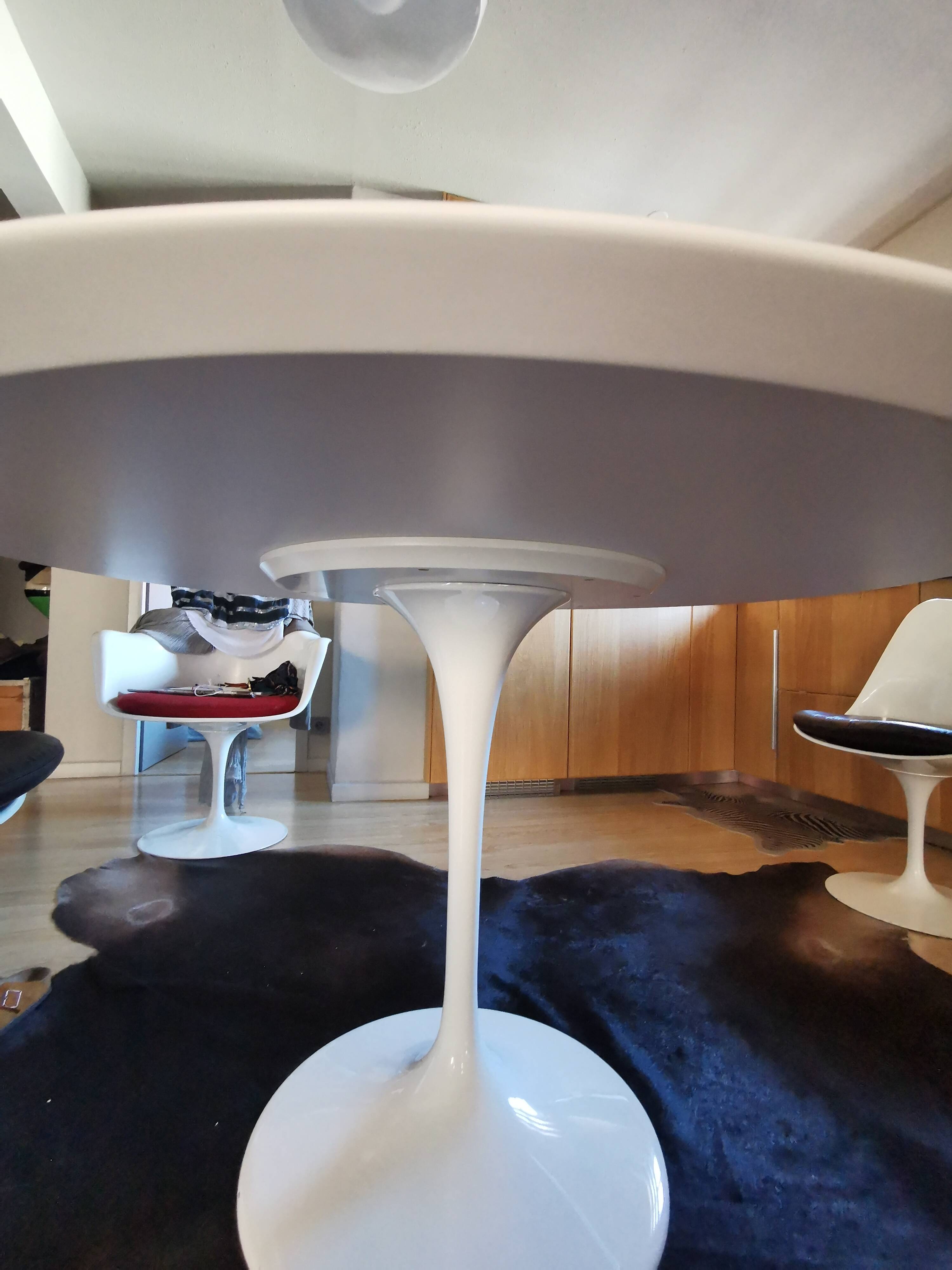 Dining room table with tulip leg