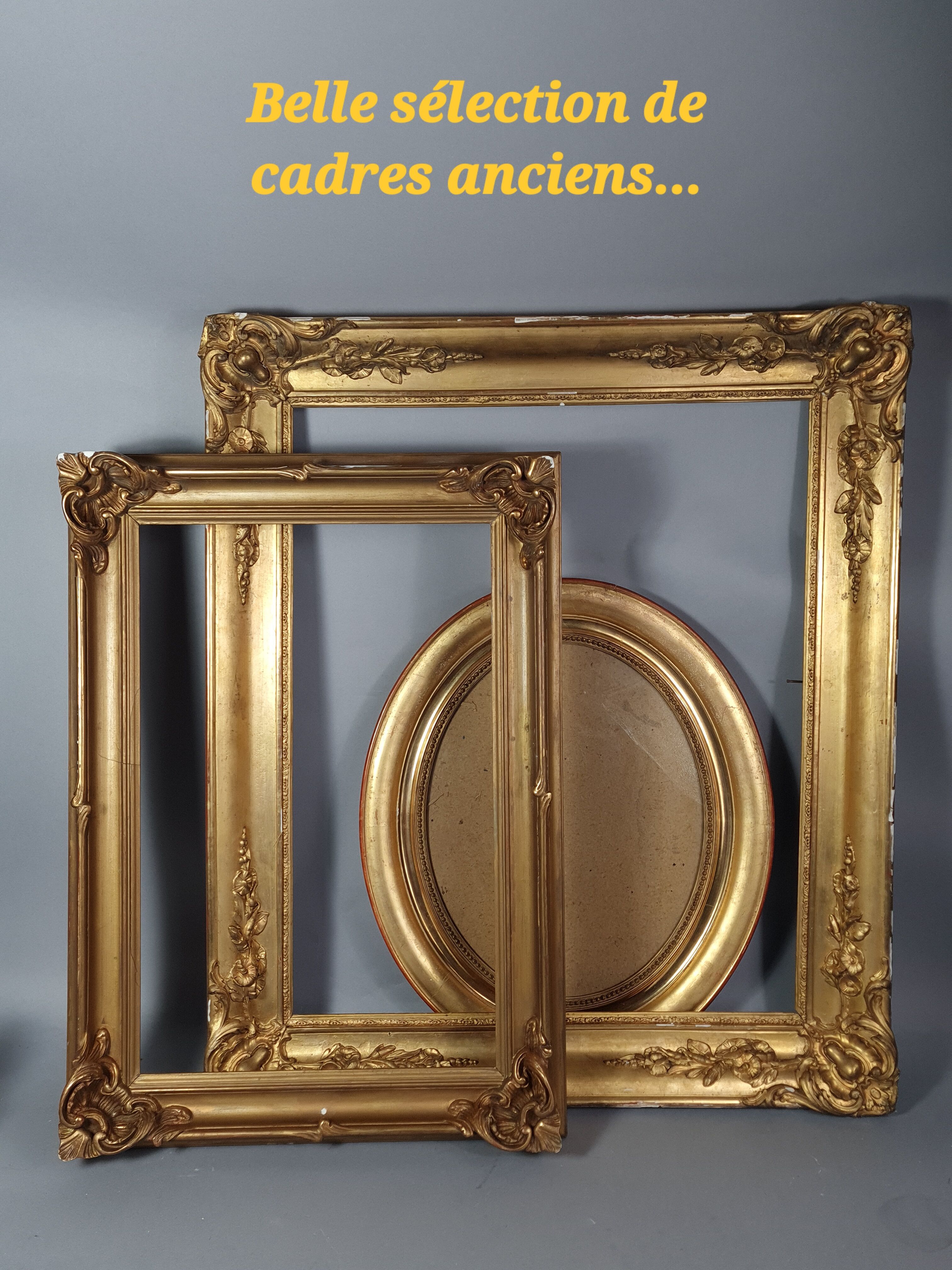 Mirror in frame art deco carved wood waxed 58x46 cm sb