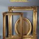 Mirror in frame art deco carved wood waxed 58x46 cm sb