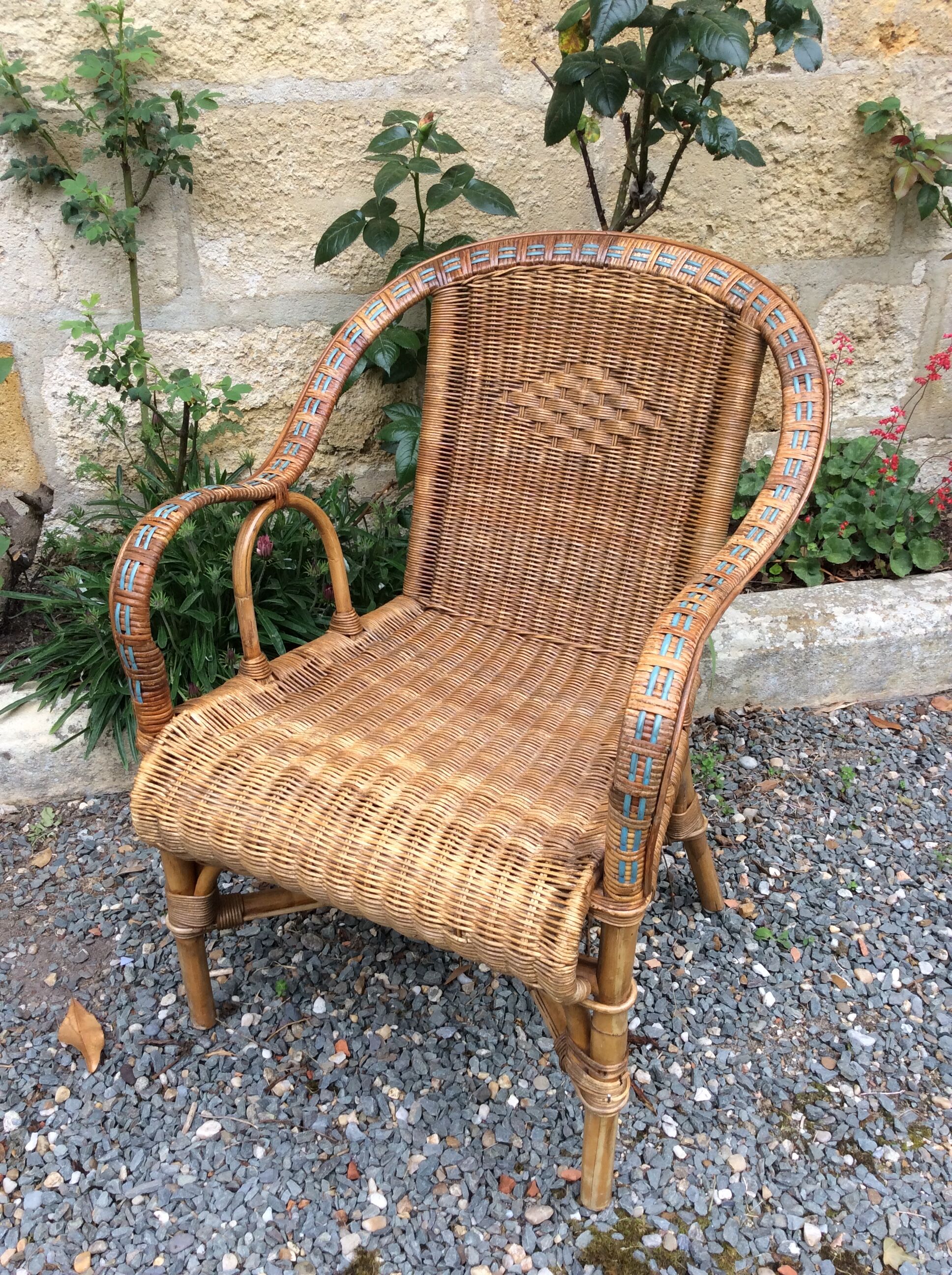 Pair of rattan chairs