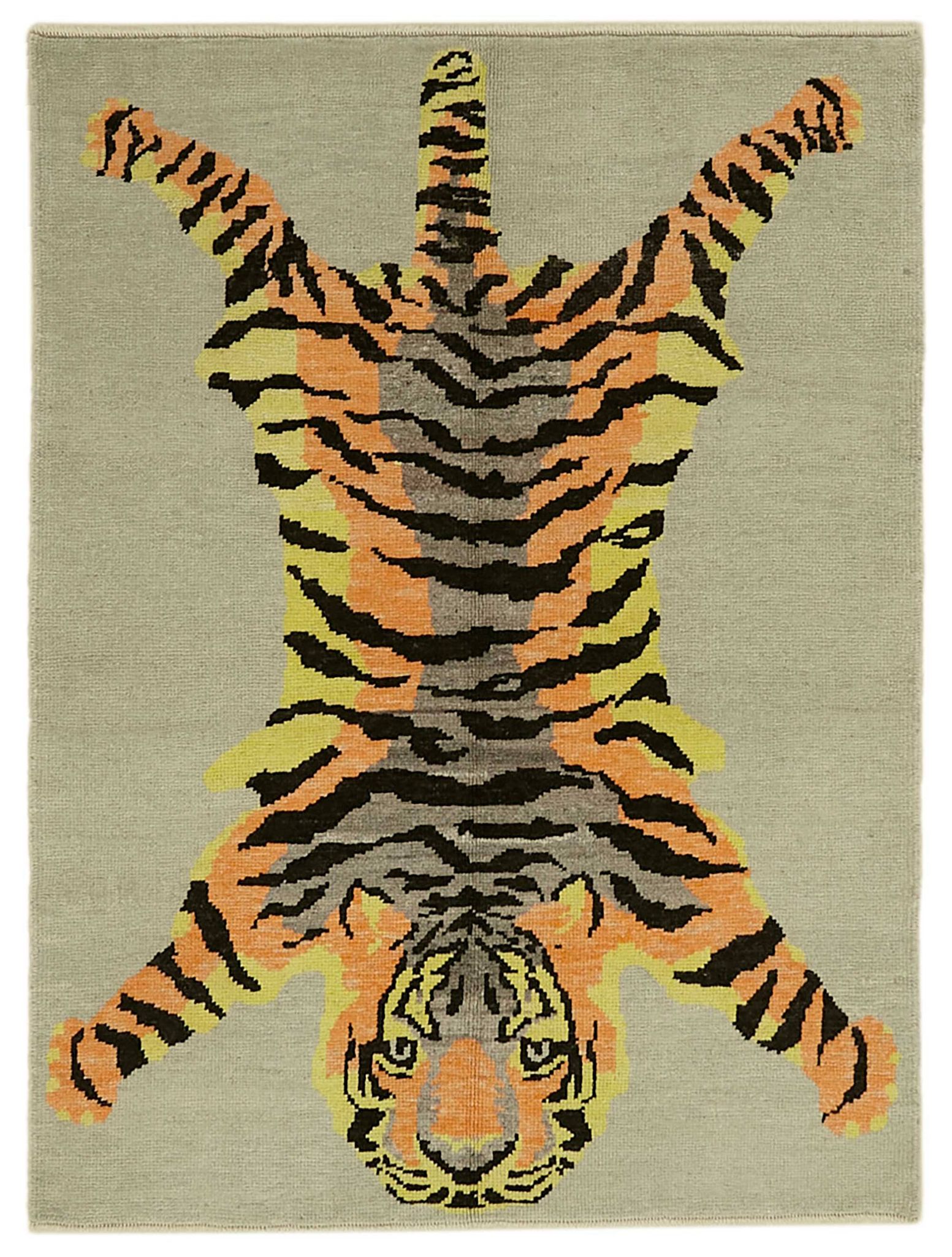 Turkish Handknotted Wool Tiger Rug  141 cm x 188 cm