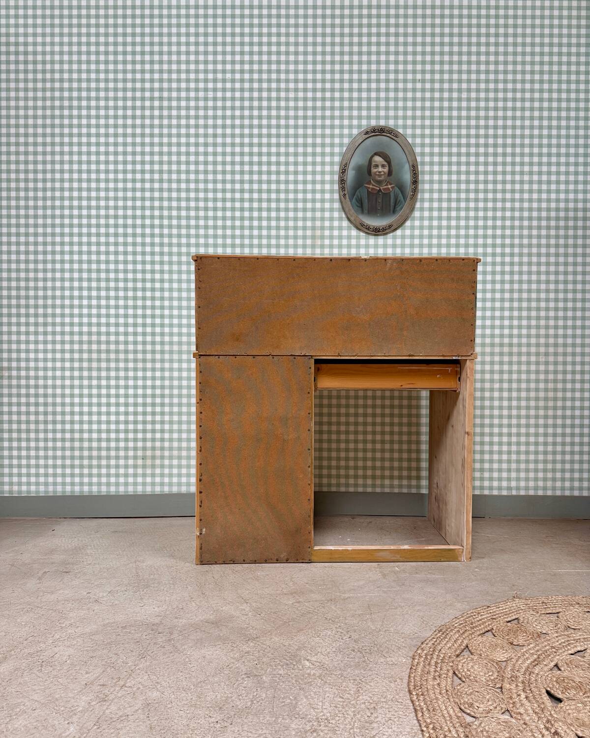 Bureau à rideau vintage, rénové