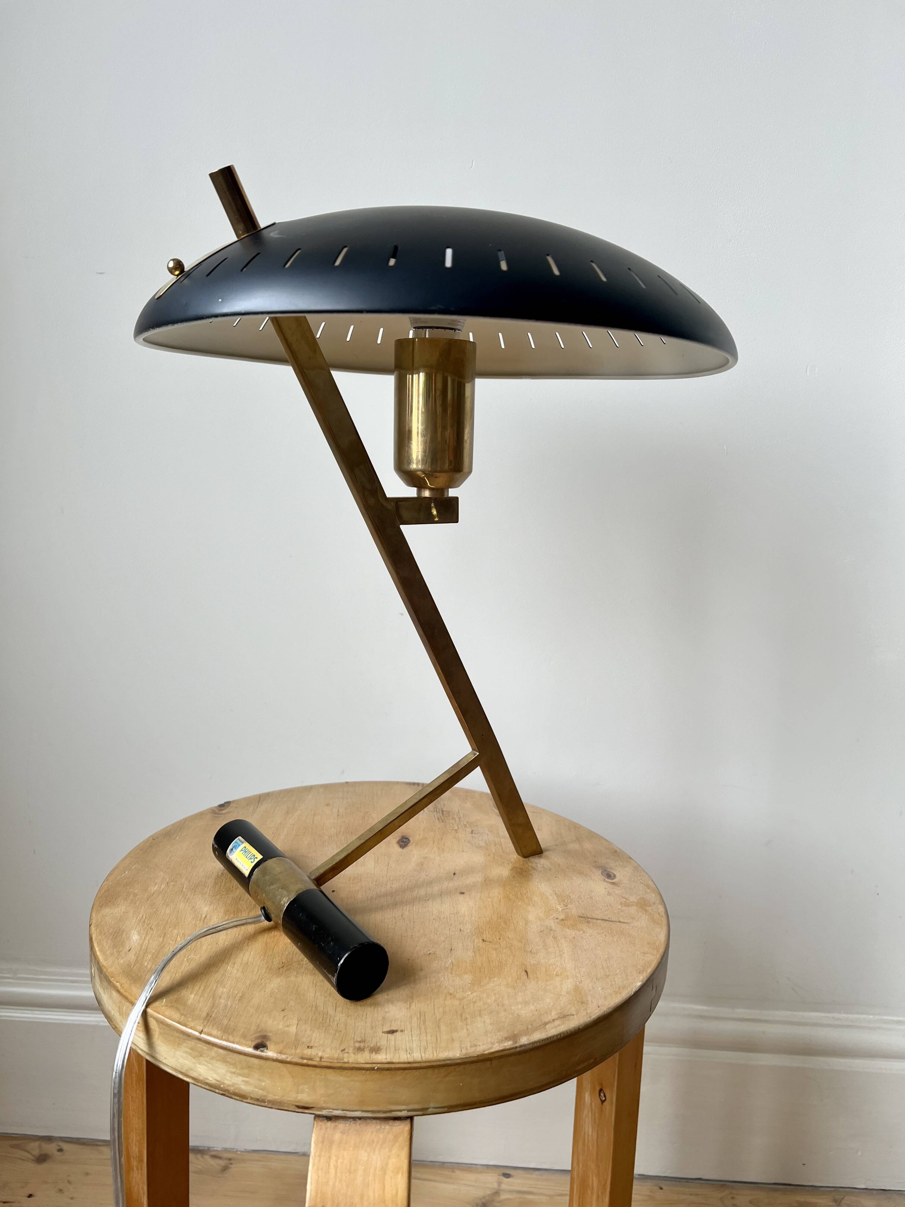 Vintage mid century Decora Z Lamp by Louis Kalff for Philips, Belgium, 1950