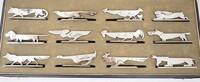 Aristide Colotte, 12 animal-shaped knife rests, Art Deco, excellent condition, case.
