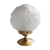 Lamp to lay art deco globe in frosted glass