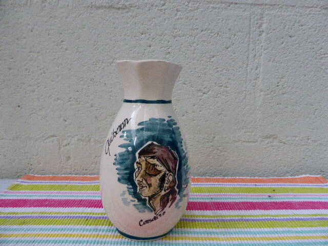 Vase enamelled ceramic, the privateer, Quiberon vintage 1950