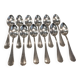 12 silver-plated metal teaspoons by Apollo silversmiths, decorated with fillets, 14.2cm