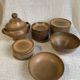 10 dessert plates, Longchamp, 1970, brown