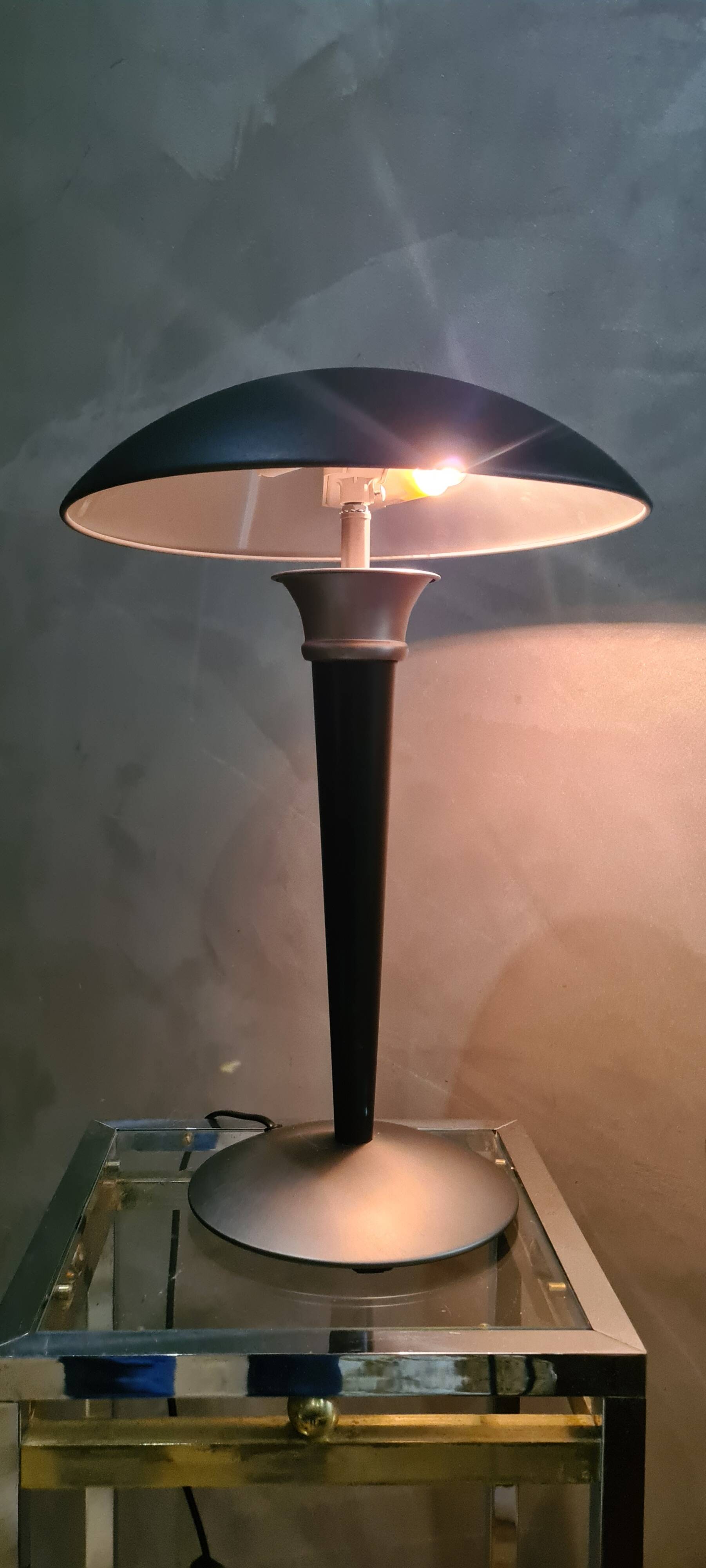 Mushroom lamp (known as liner) 1975 to 85., h41 x l31 matt black