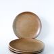 Set of 4 large flat plates in stoneware, Brenne stoneware, 1970.