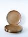 Set of 4 large flat plates in stoneware, Brenne stoneware, 1970.