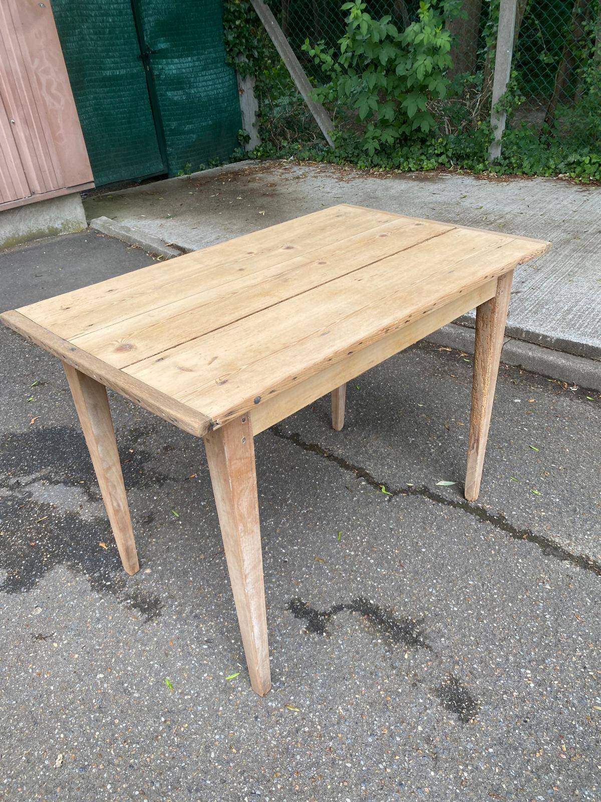 19th-century solid wood farmhouse table.