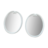 Pair of oval mirrors in metal 39x49cm