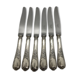 6 Christofle knives, Marly model, silver metal