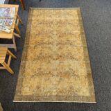 Tapis Oushak jaune 4x7 tapis vintage, tapis surteint jaune, tapis pour vivre MOON.148