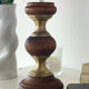 Wood and brass candle holder 1970