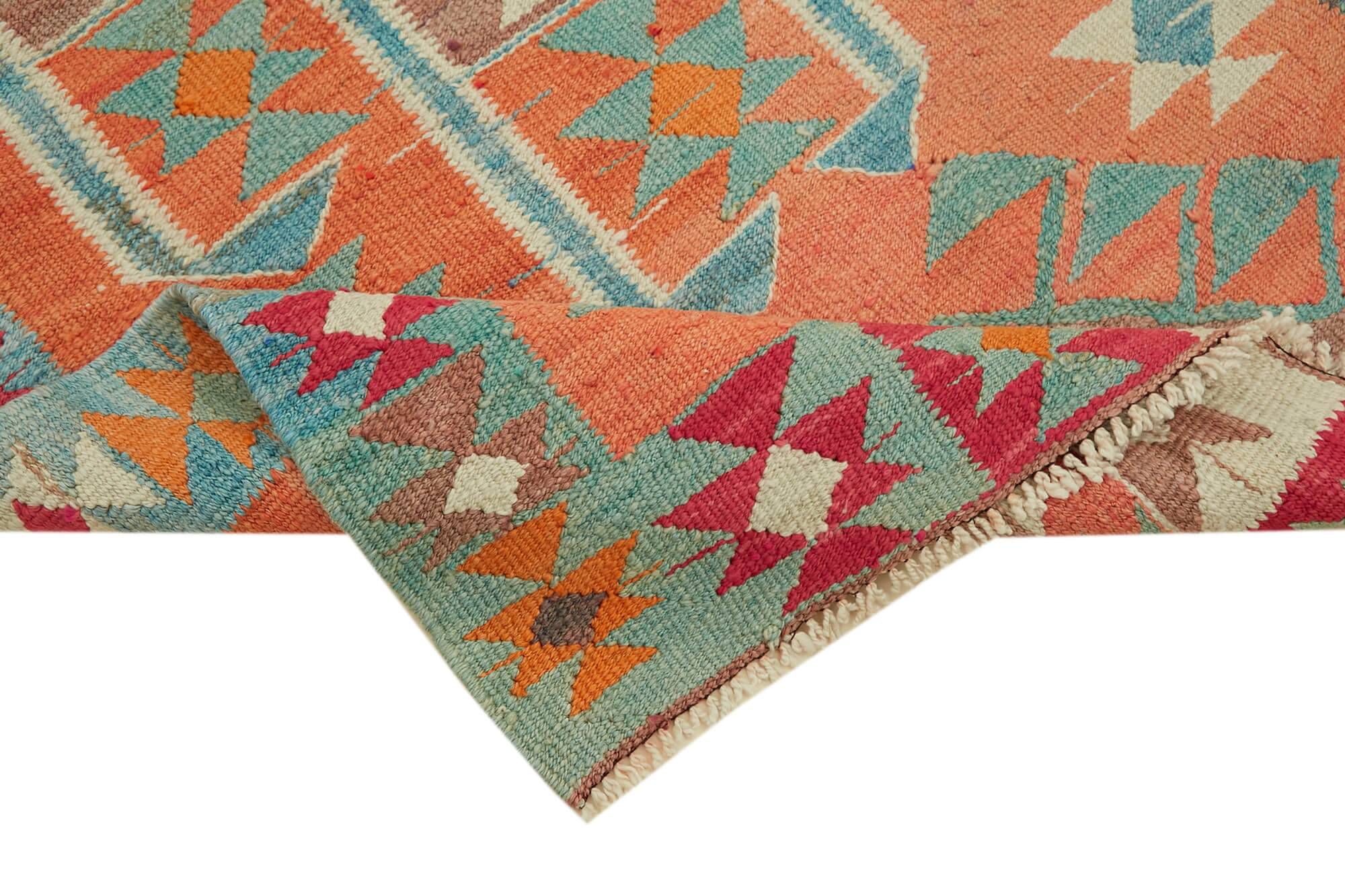 Turkish Handwoven Vintage Herki Kilim 103 cm x 338 cm