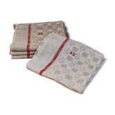 Set of 4 vintage AD embroidered tea towels