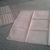 12 towels damask fabric Lin /Soie .decors foliage and coat of arms
