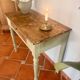 Old patinated wooden console – French country spirit, turned legs.