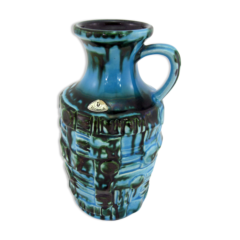 Vase en céramique émaillée bleu Halidun Kutlu ÜKeramik West