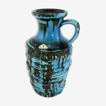Vase en céramique émaillée bleu - Halidun Kutlu Ü-Keramik - West Germany Pottery - vintage années 60