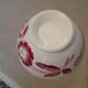 White bowl with red flowers from Sarreguemines vintage years 50-60