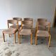 Set of 6 Self brand chairs in beech with wool seat