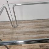 1970s Bauhaus table in chromed tubular steel and glass