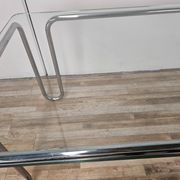 1970s Bauhaus table in chromed tubular steel and glass