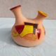 Vase en terre cuite colorée