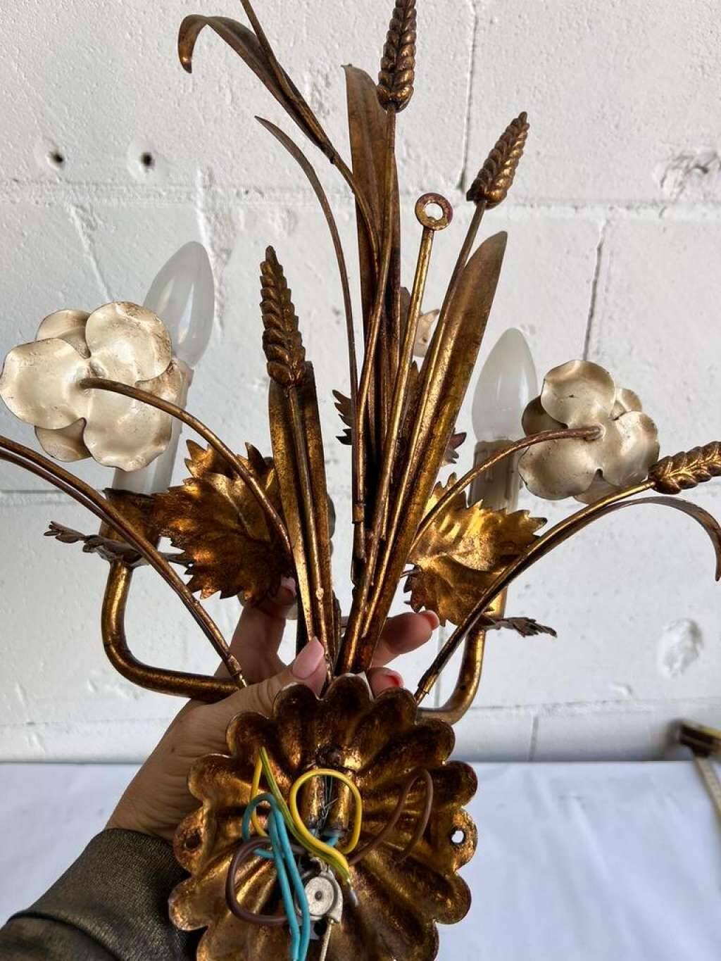 Vintage wall lamp / wall lamp in sheaf of wheat