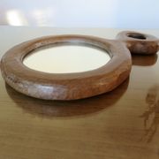 Solid wood mirror carved with a chisel, free form, 1960s.