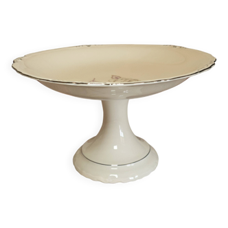 Beige/white porcelain compote from Royal Eelag with a rose pattern.